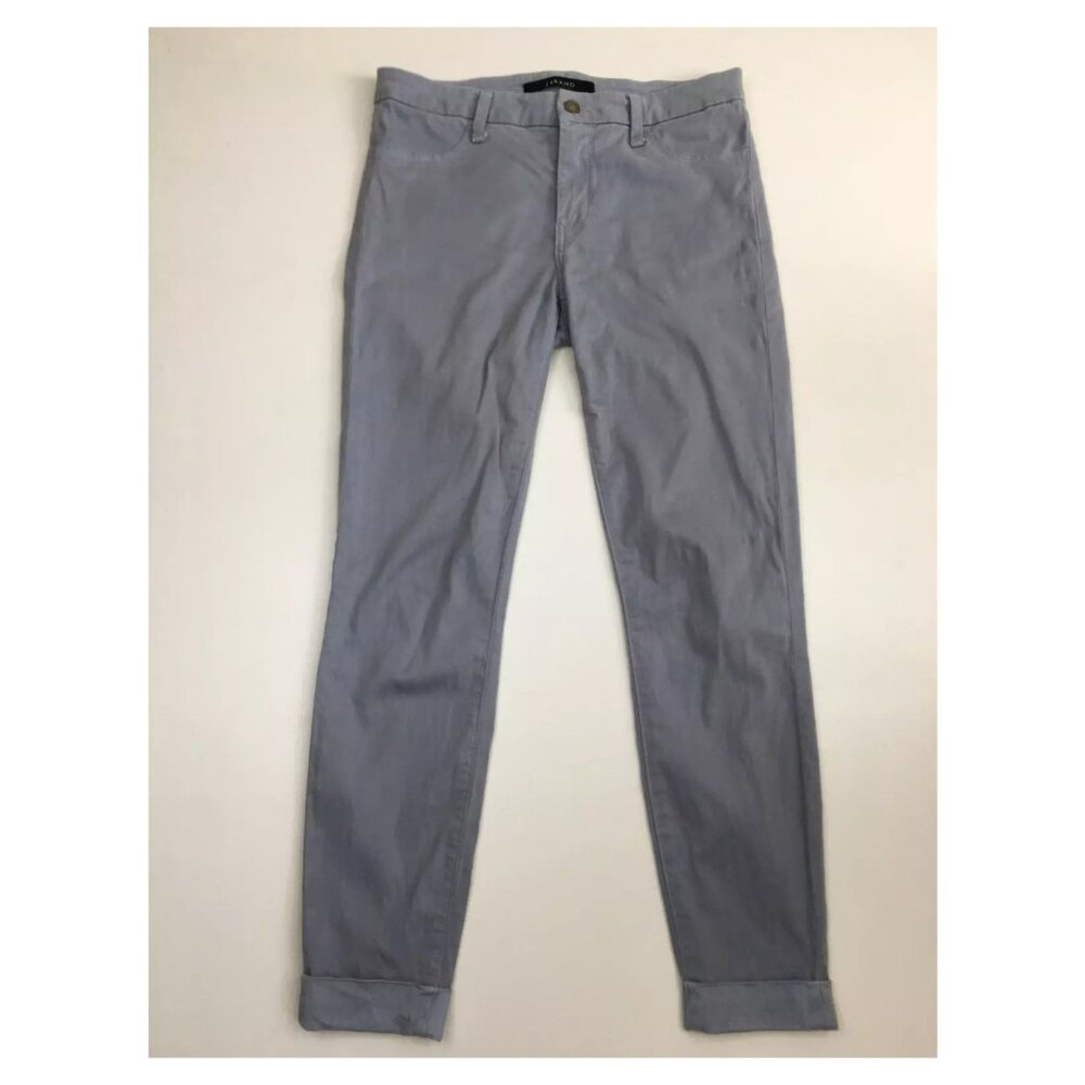 J BRAND Yearling Slate Blue ANJA Clean Cuffed Hem Crop Skinny Jeans